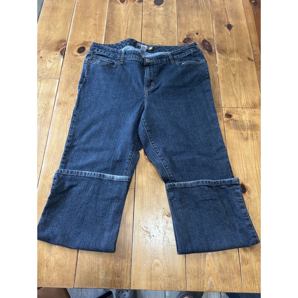 Venezia Women's Size 4 Petite Dark Wash Stretch Bootcut Jeans Cotton Blend